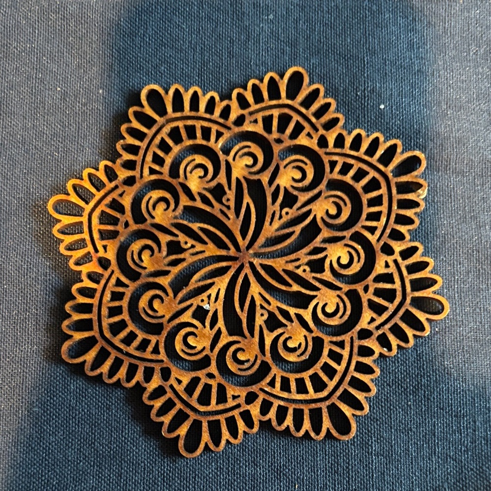 Elegant Laser-Cut Wooden Coaster